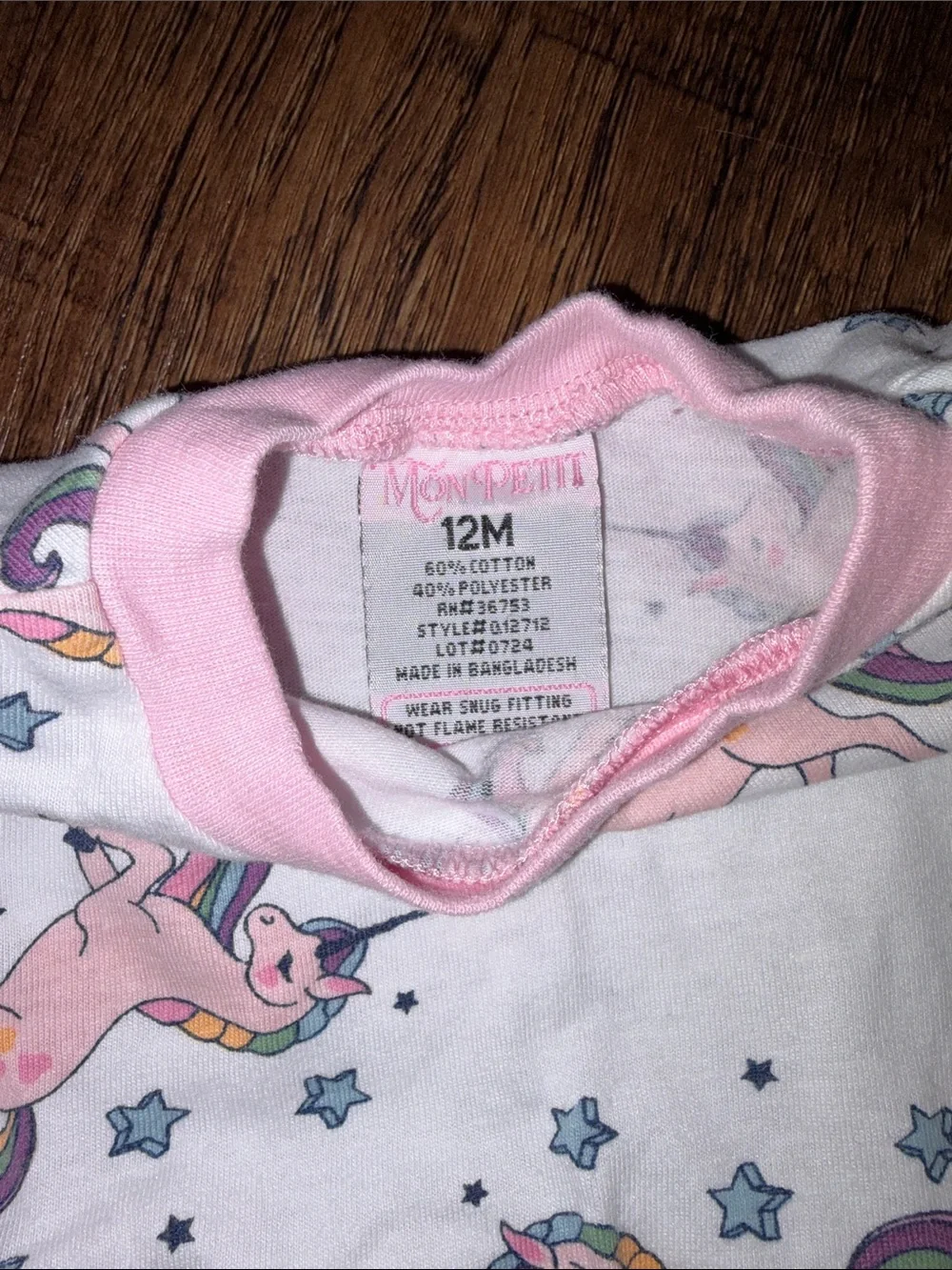 White and Pink Unicorn Baby Pajama Set - Fits like 6M